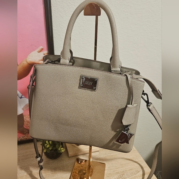 DKNY Women's Satchel Bag - Polyester With Leather Trim, Zip Closure, Stylish Handbag - View #2